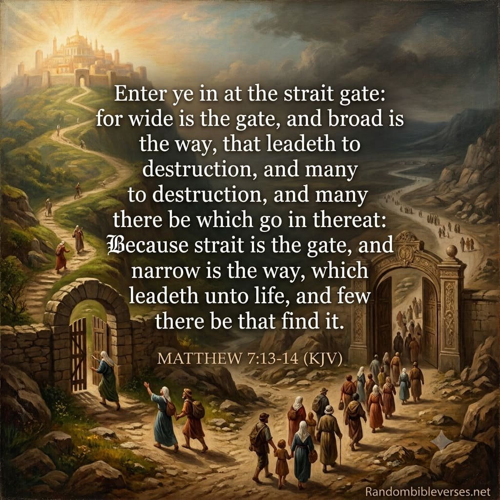 Matthew 7:13-14 Bible verse image